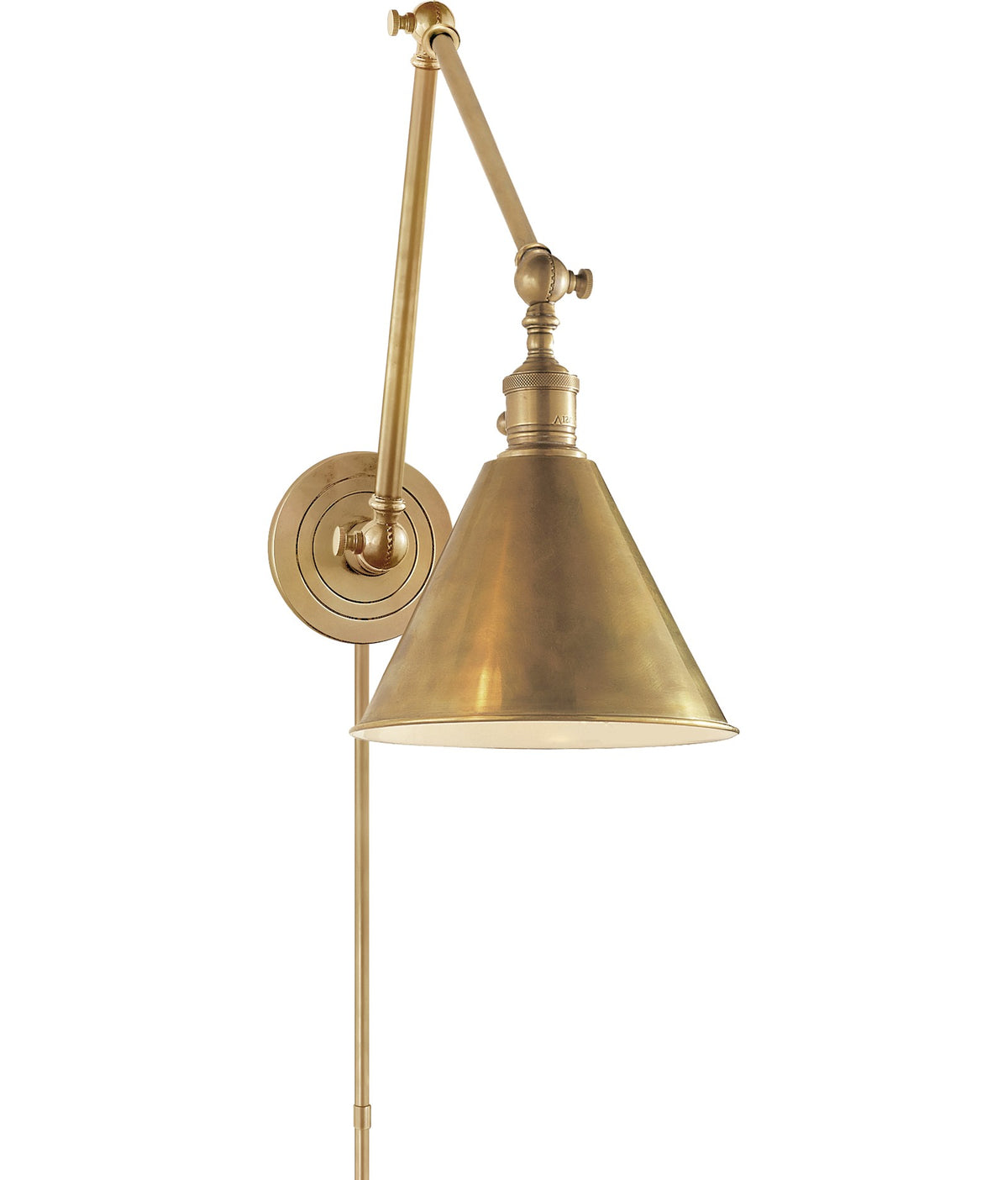 Boston Functional Double Arm Library Light Wandlamp — Chapman & Myers for Visual Comfort & Co. — Hand-Rubbed Antique Brass