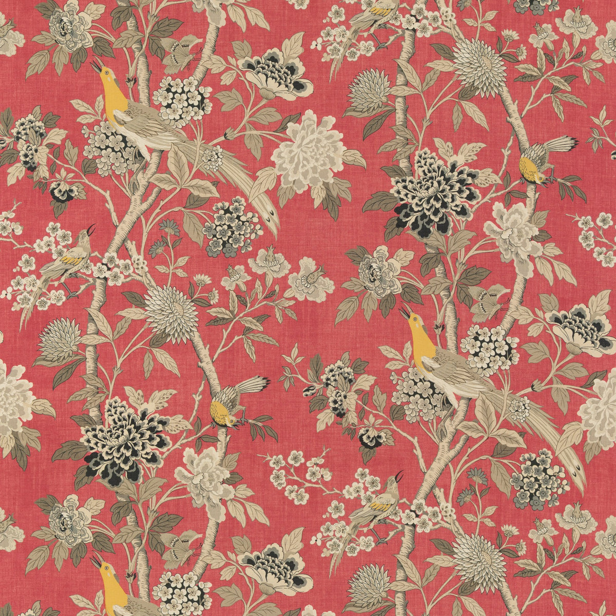 Hydrangea Bird (Archive) Tyg Old Rose — G P & J Baker