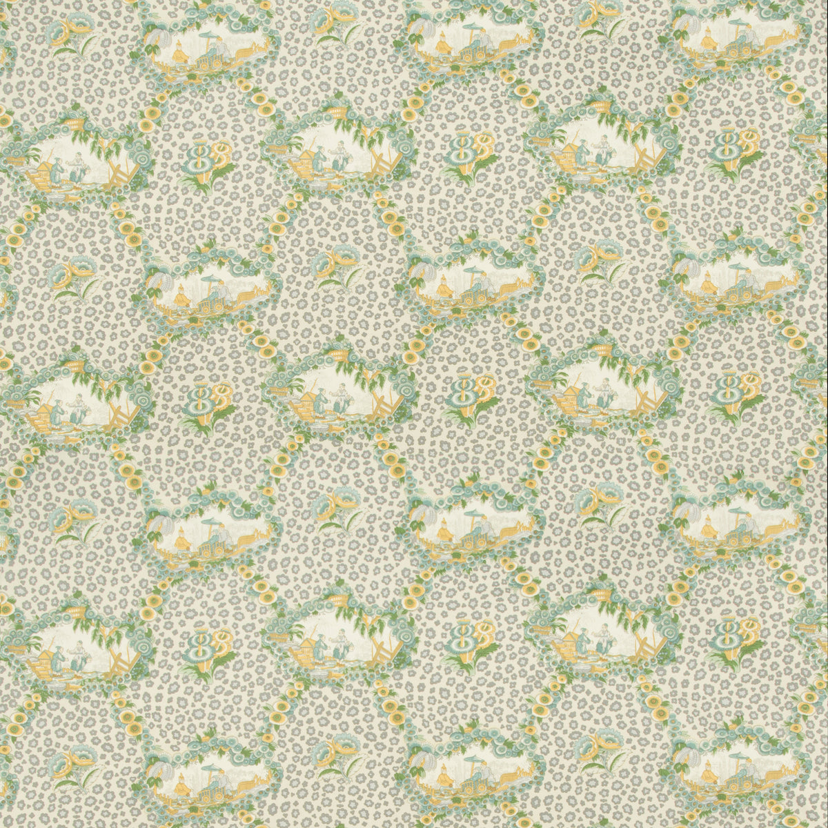 Chinese Leopard Toile Tyg