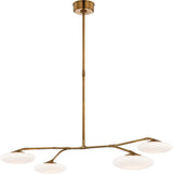 Brindille Large Four Light Kronleuchter — Visual Comfort — Soft Brass with White Glass