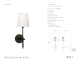 Bryant Wall Light — Thomas O'Brien for Visual Comfort & Co. dimension drawing