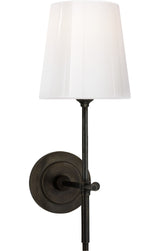 Bryant Wall Light — Thomas O'Brien for Visual Comfort & Co. — Bronze with White Glass Shade