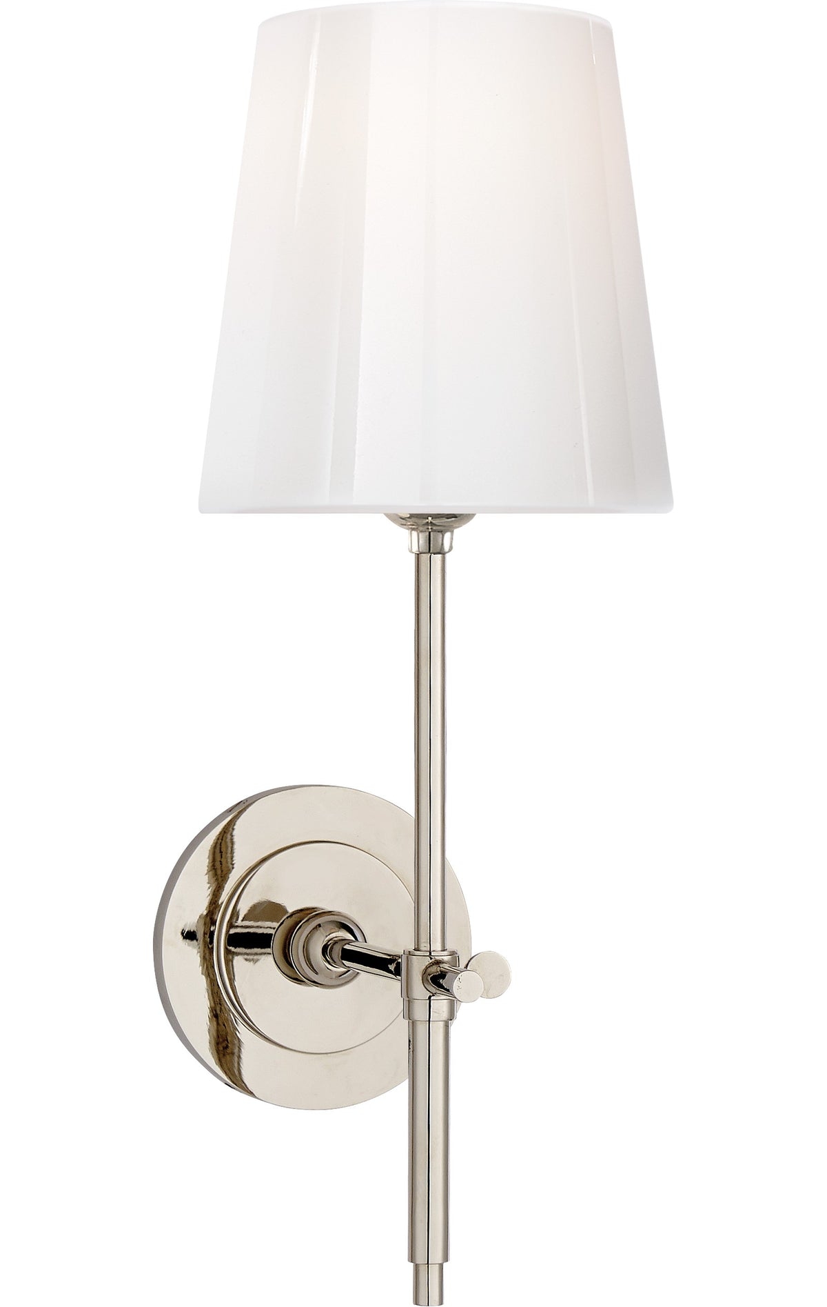 Bryant Wall Light — Thomas O'Brien for Visual Comfort & Co. — Polished Nickel with White Glass