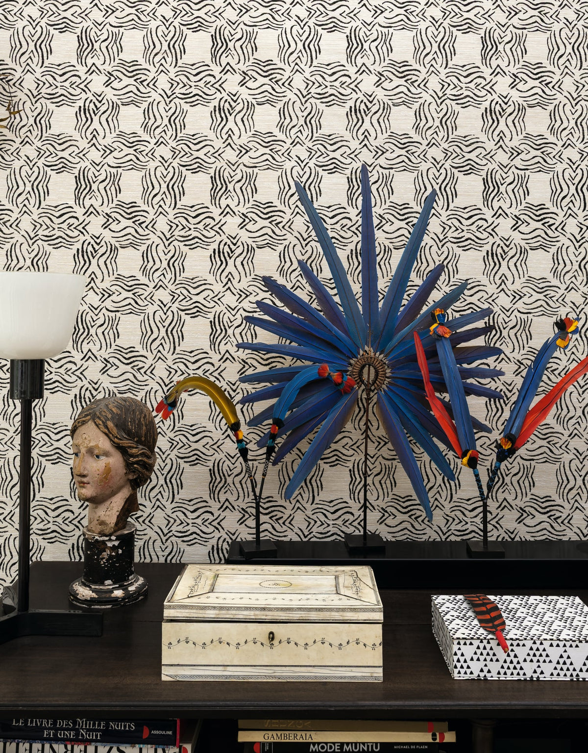 Cactus room setting — Pierre Frey wallpaper