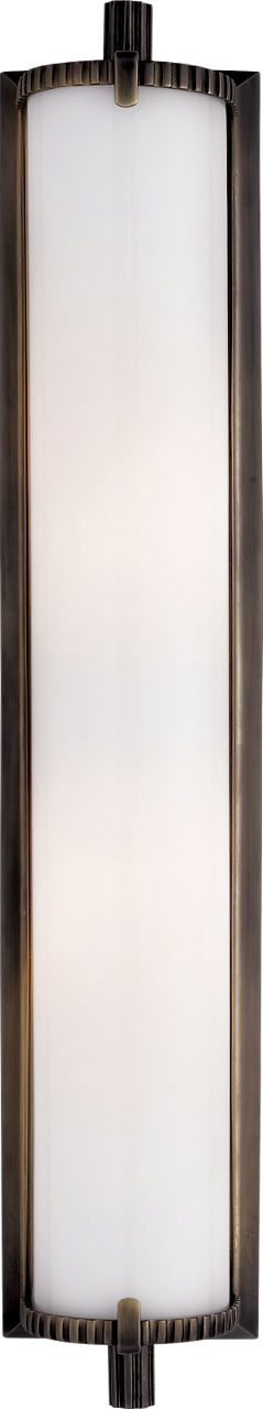 Calliope Wall Light Tall — Thomas O'Brien for Visual Comfort & Co. — Bronze with White Glass