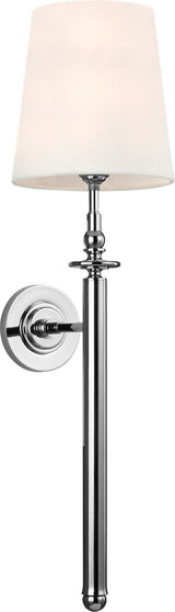 Capri Tail Wandleuchte — Thomas O'Brien for Visual Comfort & Co. — Polished Nickel with Linen Shade