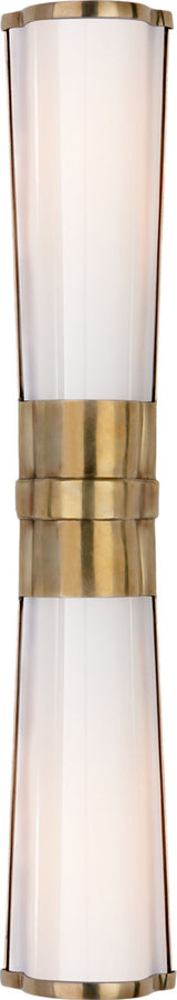 Carew Linear Wandlamp — Chapman & Myers for Visual Comfort & Co. — Antique-Burnished Brass with White Glass