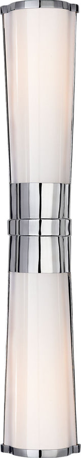 Carew Linear Wandlamp — Chapman & Myers for Visual Comfort & Co. — Polished Nickel with White Glass