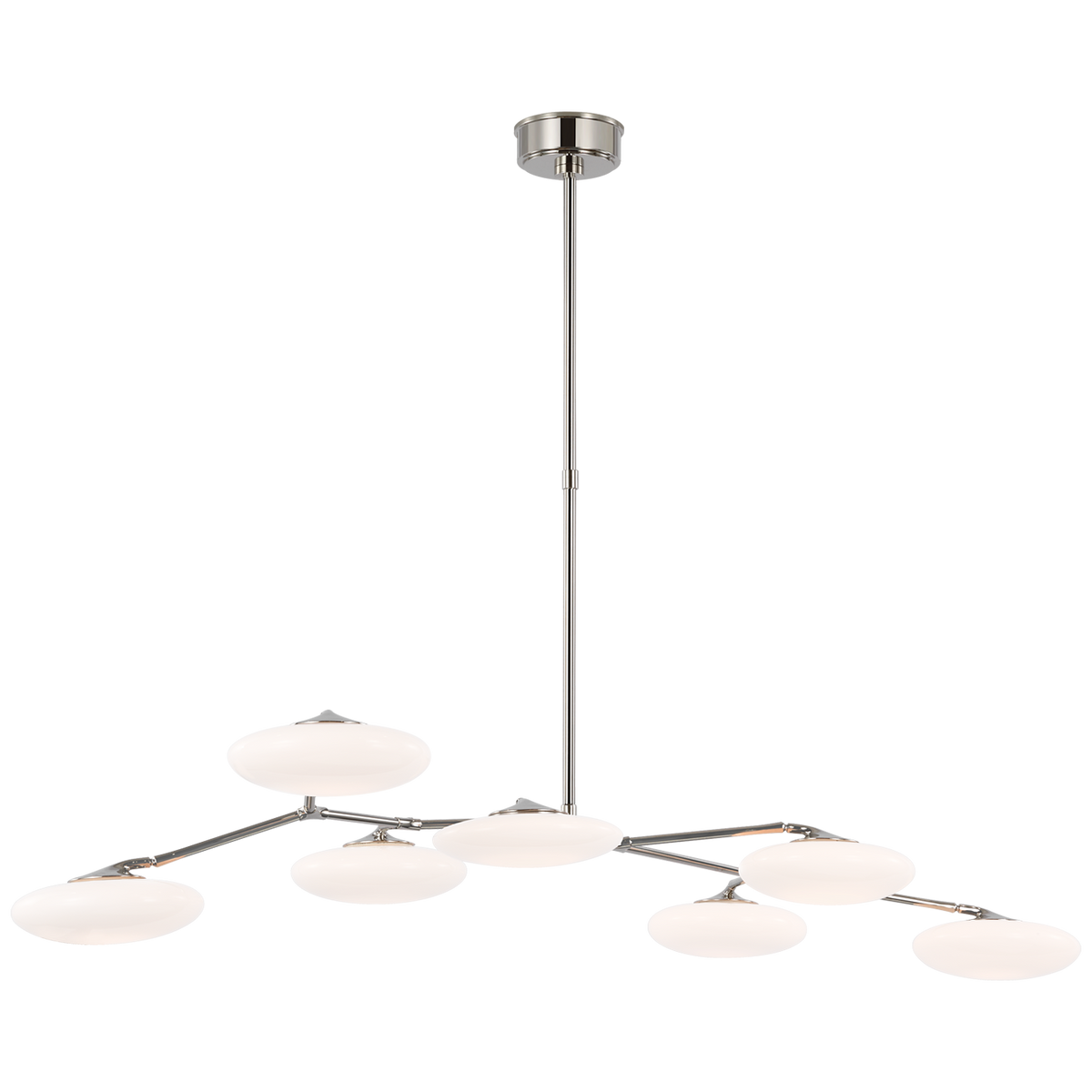 Brindille-kattovalaisin – Polished Nickel With White Glass