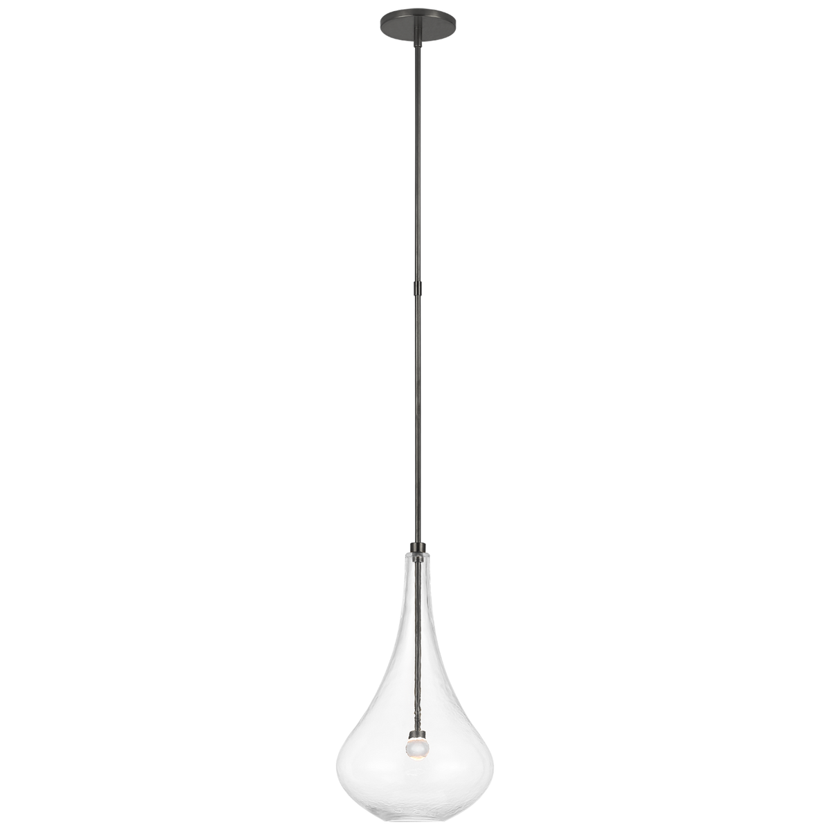 Lomme Pendant – Gun Metal With Clear Glass