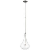 Lomme Pendant – Gun Metal With Clear Glass