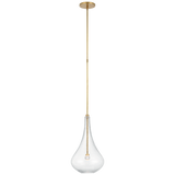 Lomme Pendant – Soft Brass With Clear Glass