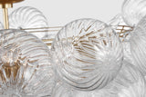 Talia 38" Plafond — Julie Neill for Visual Comfort & Co. — Gild and Clear Swirled Glass detaljbild