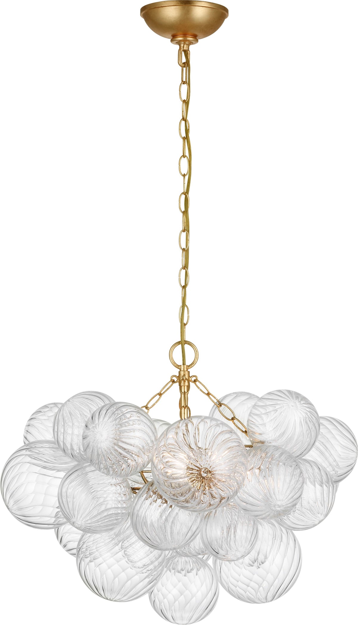 Talia Small Kronleuchter — Julie Neill for Visual Comfort & Co. — Gild and Clear Swirled Glass
