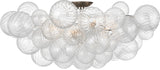 Talia 38" -plafondi — Julie Neill for Visual Comfort & Co. — Burnished Silver Leaf and Clear Swirled Glass