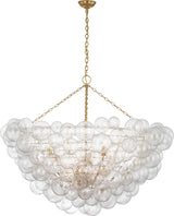 Talia 56" Kronleuchter — Julie Neill for Visual Comfort & Co. — Gild and Clear Swirled Glass