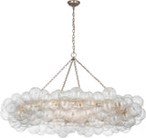 Talia 63" Ring -kattokruunu — Julie Neill for Visual Comfort & Co. — Burnished Silver Leaf and Clear Swirled Glass