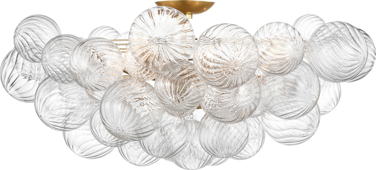 Talia 38" -plafondi — Julie Neill for Visual Comfort & Co. — Gild and Clear Swirled Glass