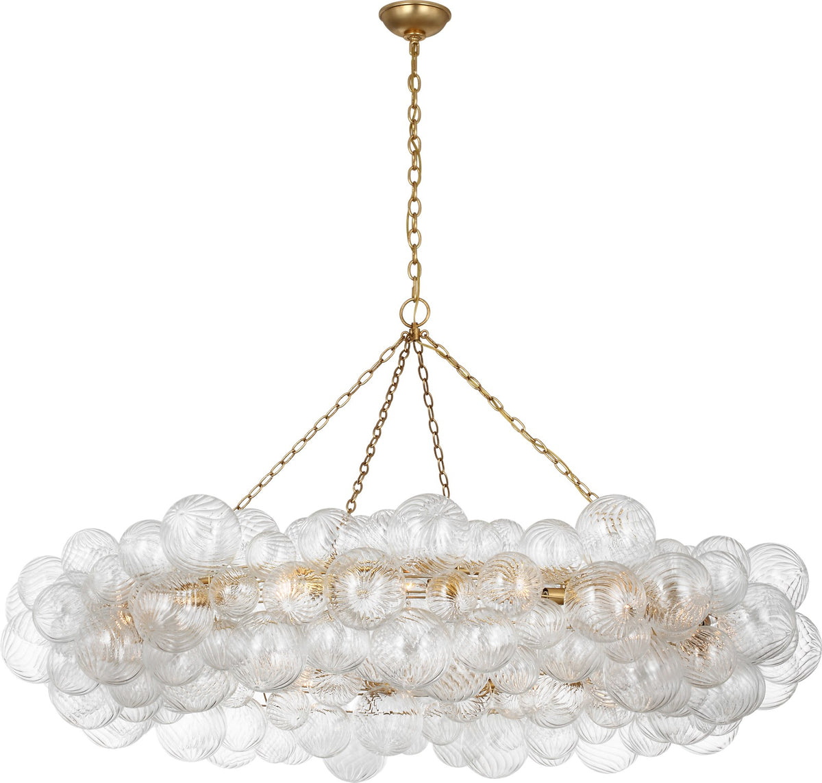 Talia 63" Ring -kattokruunu — Julie Neill for Visual Comfort & Co. — Gild and Clear Swirled Glass
