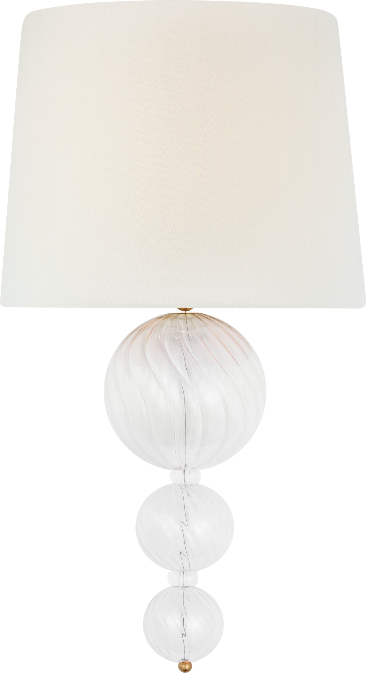 Talia 18" Wandlamp — Julie Neill for Visual Comfort & Co. — Gild and Clear Swirled Glass with Linen Shade