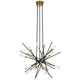 Stellar Ceiling Light – Matte Black And Antique Brass With Frosted Acrylic