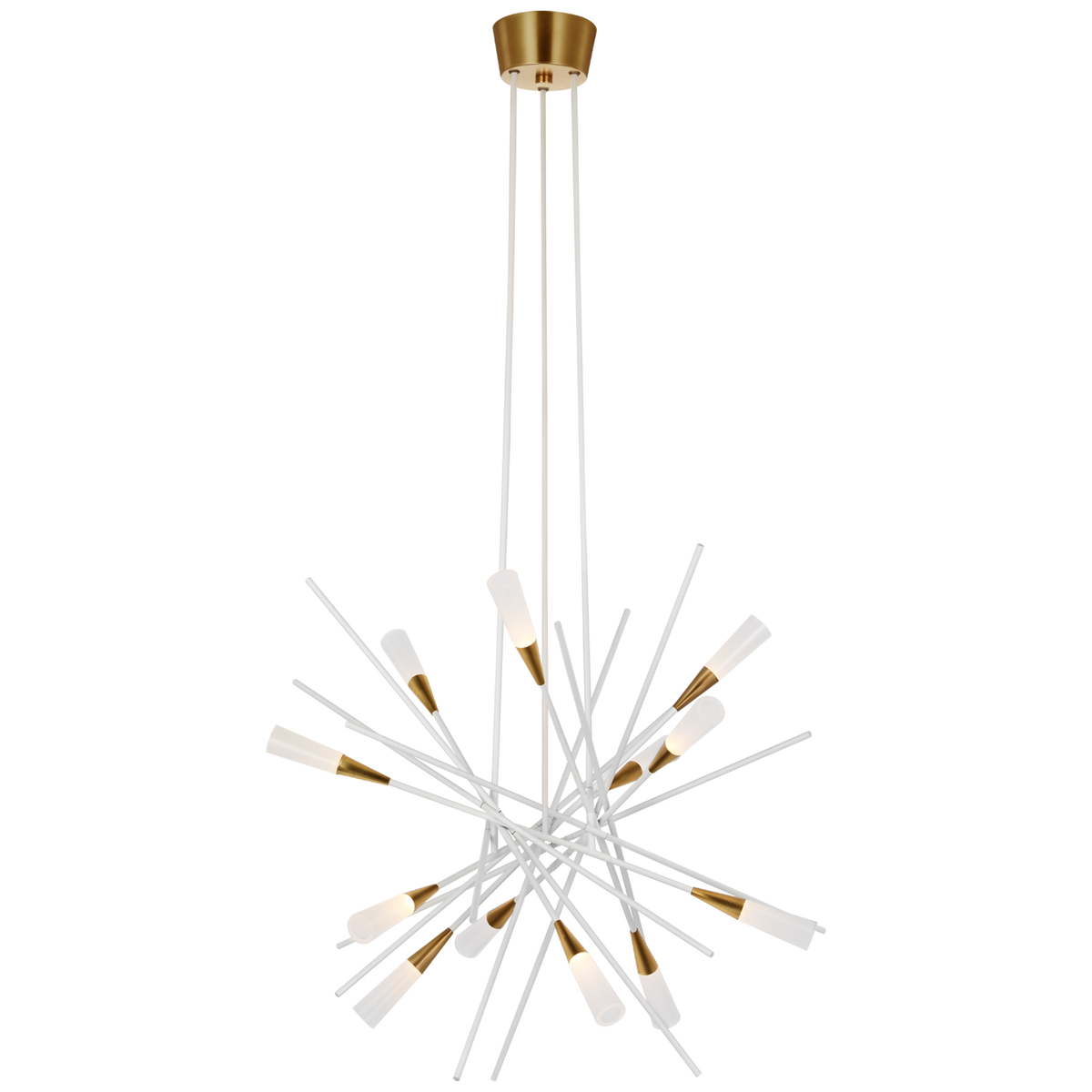 Stellar Ceiling Light – Matte White And Antique Brass With Frosted Acrylic