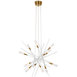 Stellar Ceiling Light – Matte White And Antique Brass With Frosted Acrylic