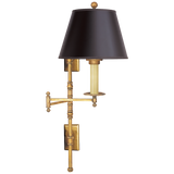 Dorchester Wandlamp – Antique-Burnished Brass With Black Paper Shade
