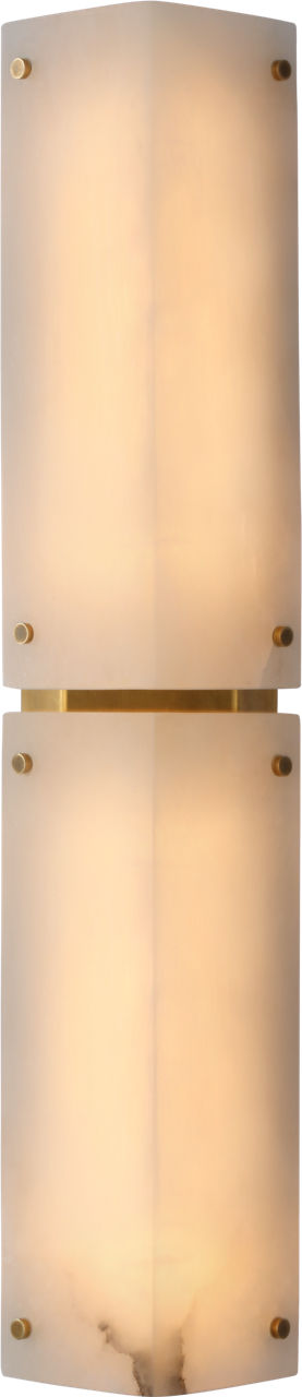 Clayton 25" Wall Wandlamp — Visual Comfort — Alabster and Hand-Rubbed Antique Brass
