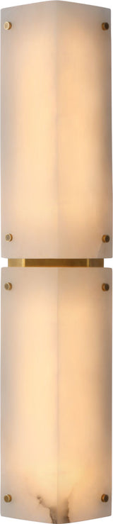 Clayton 25" Wall Wandlamp — Visual Comfort — Alabster and Hand-Rubbed Antique Brass