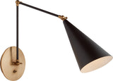Clemente Double Arm Library Wandleuchte Black