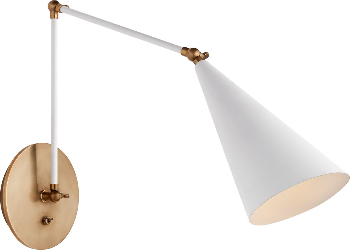 Clemente Double Arm Library Wandleuchte White