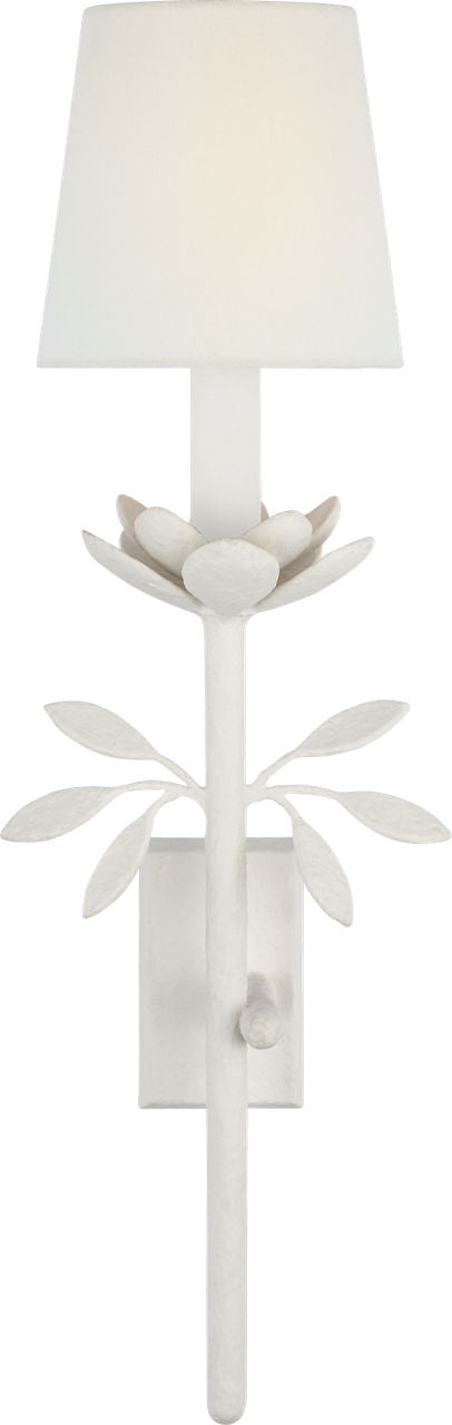 Clementine 22" Tail Wandleuchte — Julie Neill for Visual Comfort & Co. — Plaster White with Linen Shade