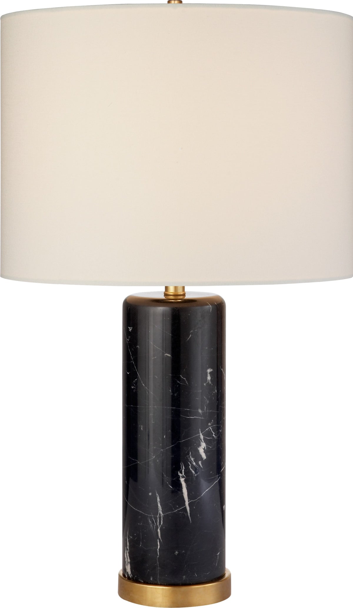 Cliff-pöytävalaisin — AERIN for Visual Comfort & Co. — Black Marble with Linen Shade