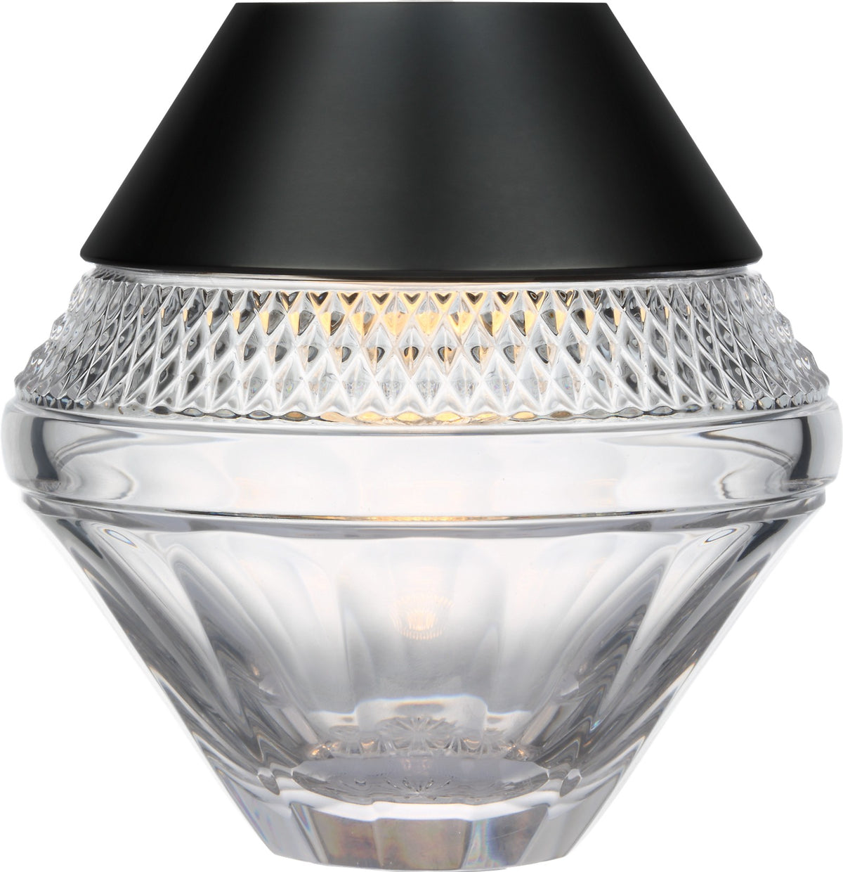 Copper Coast 5" Rechargeable Tafellamp — Waterford for Visual Comfort & Co. — Bronze with Clear Crystal