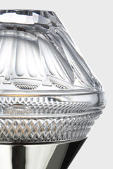 Copper Coast 5" Rechargeable Bordslampa — Waterford for Visual Comfort & Co. — Polished Nickel with Clear Crystal detaljbild