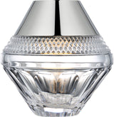 Copper Coast 5" Rechargeable Tafellamp — Waterford for Visual Comfort & Co. — Polished Nickel with Clear Crystal