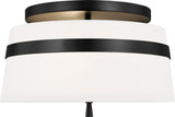 Cordtlandt Small Plafond — Alexa Hampton for Visual Comfort & Co. — Aged Iron with Linen Shades detaljbild