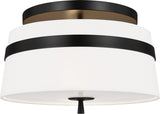 Cordtlandt Small Plafonnière — Alexa Hampton for Visual Comfort & Co. — Aged Iron with Linen Shades