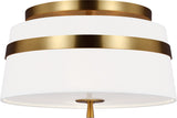 Cordtlandt Small Plafond — Alexa Hampton for Visual Comfort & Co. — Burnished Brass with Linen Shades detaljbild