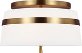 Cordtlandt Small Plafonnière — Alexa Hampton for Visual Comfort & Co. — Burnished Brass with Linen Shades