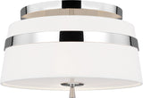 Cordtlandt Small Plafonnière — Alexa Hampton for Visual Comfort & Co. — Polished Nickel with Linen Shades