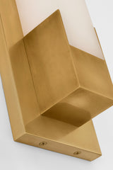 Covet 16" Bracketed Vägglampa — Kelly Wearstler for Visual Comfort & Co. — Antique-Burnished Brass with Alabaster detaljbild