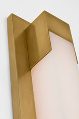 Covet 16" Bracketed Vägglampa — Kelly Wearstler for Visual Comfort & Co. — Antique-Burnished Brass with Alabaster detaljbild