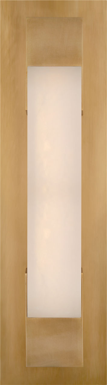 Covet 16" Bracketed Wandlamp — Kelly Wearstler for Visual Comfort & Co. — Antique-Burnished Brass with Alabaster