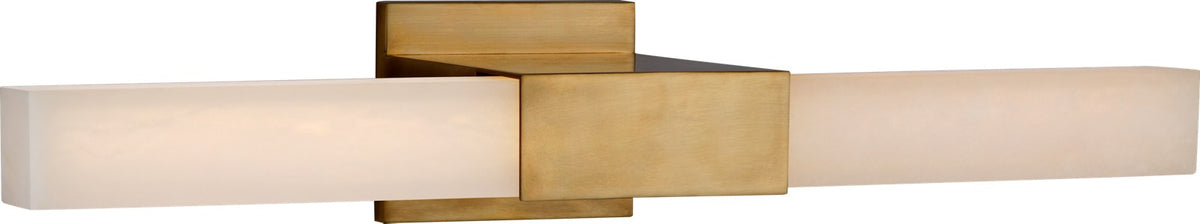 Covet 24" Over The Mirror Wandleuchte — Kelly Wearstler for Visual Comfort & Co. — Antique-Burnished Brass with Alabaster