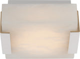 Covet Low Clip Solitaire Plafonnière — Kelly Wearstler for Visual Comfort & Co. — Polished Nickel with Alabaster