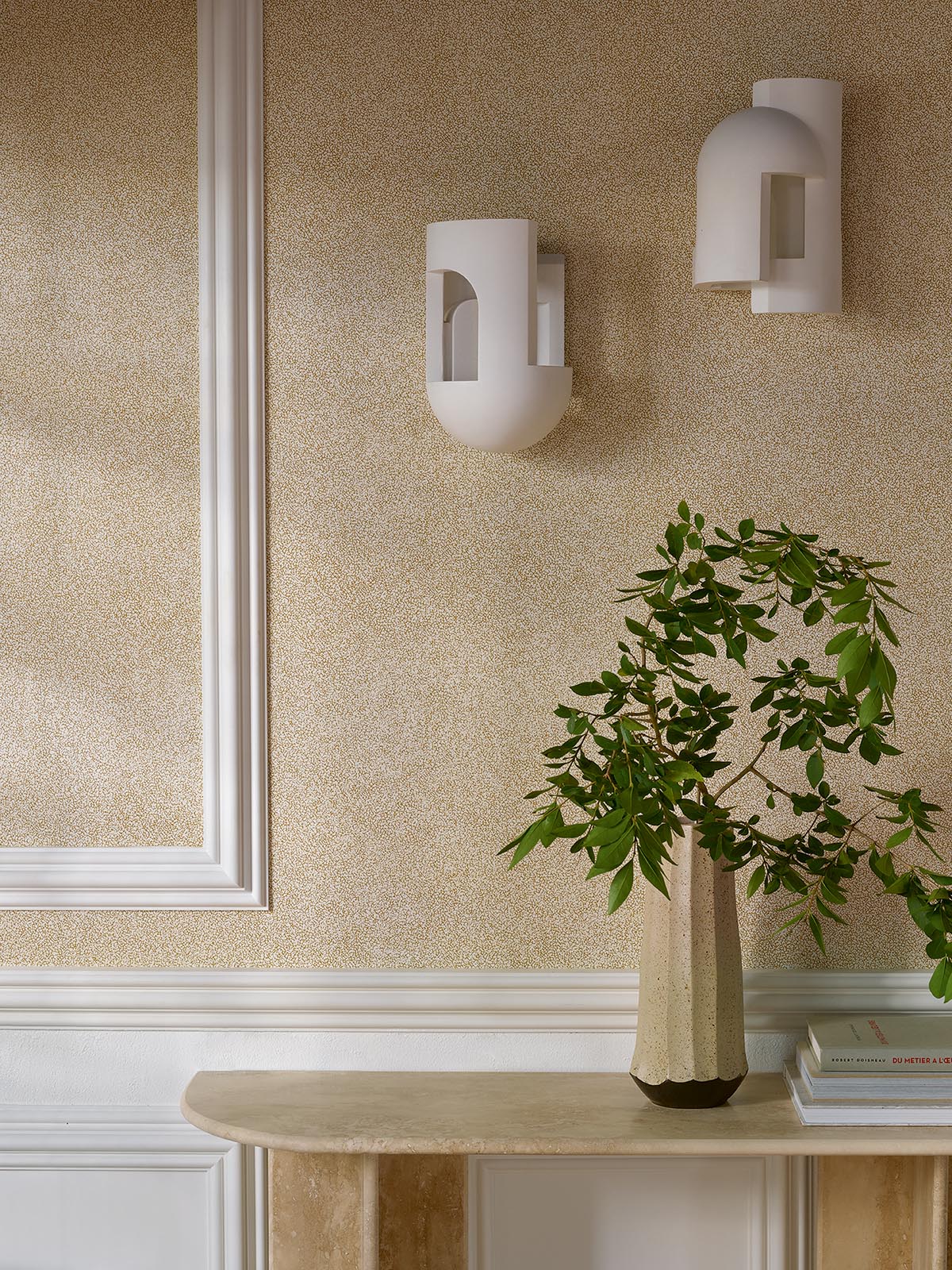 Craquelin room setting — Pierre Frey wallpaper