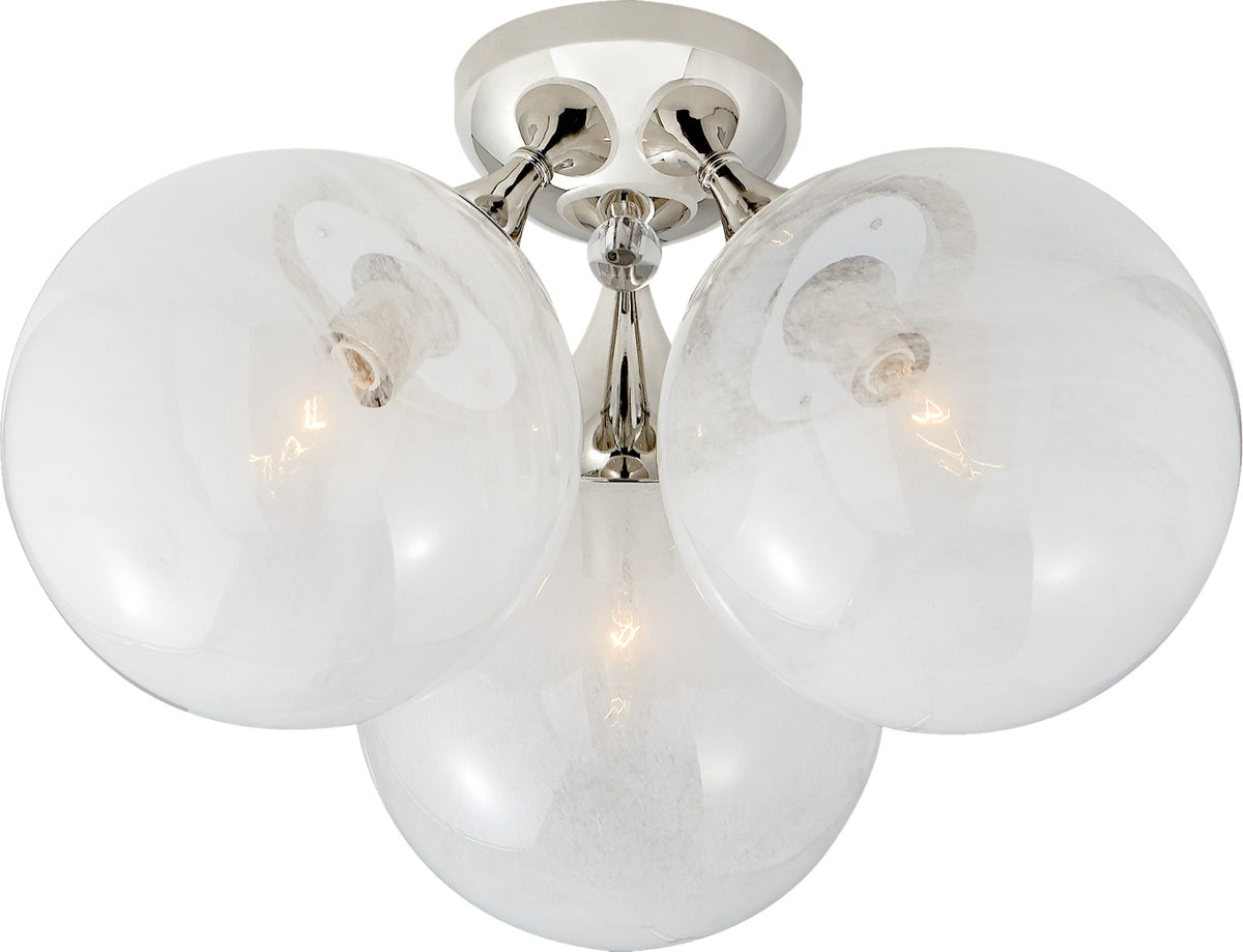 Cristol Large Triple Flush Mount Polished Nickel
