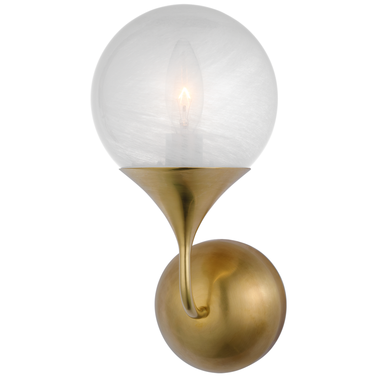 Cristol Small Single Antique-Burnished Brass -seinävalaisin